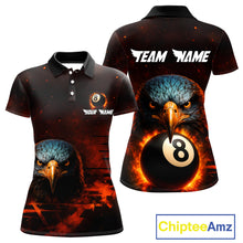 Load image into Gallery viewer, Personalized Eagle 8 Ball Fire Billiard Shirts For Women, 8 Ball Pool Team Shirts, Billiard Jerseys TDM4066