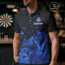 Load image into Gallery viewer, Funny Blue Icy Darts Shirt For Men Custom Darts Team Jersey Polo &amp; Quarter Zip, Darts Gifts TDM4674
