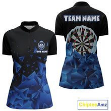 Load image into Gallery viewer, Funny Blue Icy Darts Shirt For Women Custom Darts Team Jersey Polo &amp; Quarter Zip, Darts Gifts TDM4674
