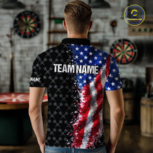 Load image into Gallery viewer, Grunge American Flag Darts Shirt For Men Custom Darts Jersey Pocket Option TDM5890