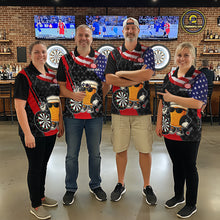 Load image into Gallery viewer, Funny Beer American Flag Darts Shirt For Men Custom Patriotic Darts Team Jersey Polo &amp; 1/4 Zip TDM6062