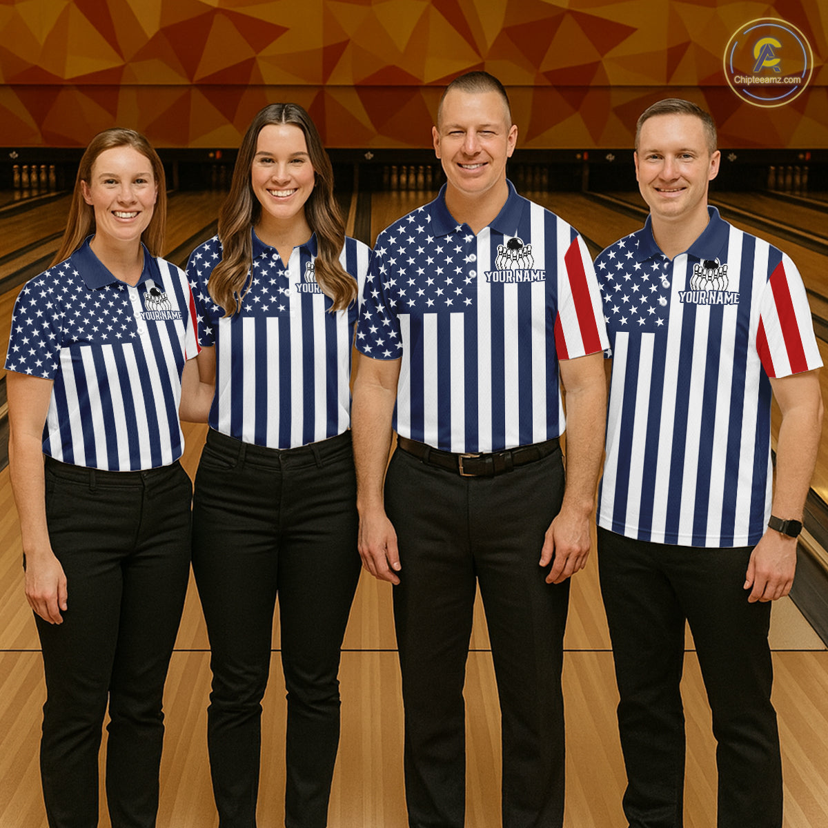 Custom Bowling Balls American Flag Bowling Shirt For Men, Patriotic Bowling Jersey Polo & 1/4 Zip TDM6517