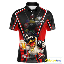 Load image into Gallery viewer, Funny Duck 8 Ball Pool Billiard Shirt For Men Custom Billiard Team Jersey Polo &amp; 1/4 Zip TDM6101