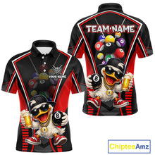 Load image into Gallery viewer, Funny Duck 8 Ball Pool Billiard Shirt For Men Custom Billiard Team Jersey Polo &amp; 1/4 Zip TDM6101