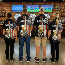 Load image into Gallery viewer, Vintage American Flag Funny Beer Darts Shirt For Men Custom Darts Jersey Team Polo &amp; 1/4 Zip TDM5950