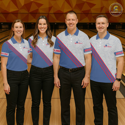Personalized Bowling Jersey Polo & Quarter Zip For Men Custom Bowling Tournament Team Shirt TDM6349