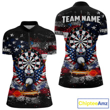 Load image into Gallery viewer, Personalized Dartboard Eagle American Flag Darts Shirt For Women, Patriotic Darts Team Jersey TDM5225