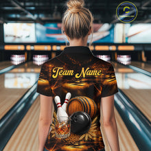 Load image into Gallery viewer, Personalized Vintage Bourbon Bowling Shirt For Women, Funny Bowling Jersey Team Polo &amp; 1/4 Zip TDM6420