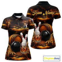 Load image into Gallery viewer, Personalized Vintage Bourbon Bowling Shirt For Women, Funny Bowling Jersey Team Polo &amp; 1/4 Zip TDM6420