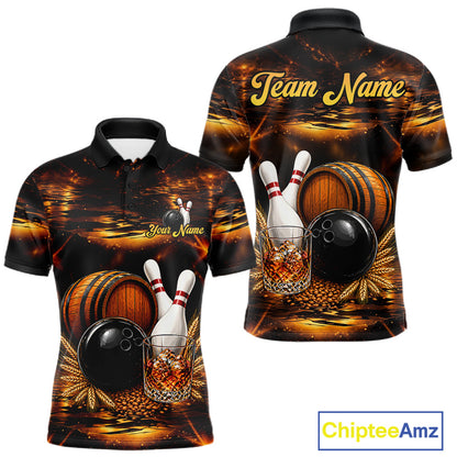 Personalized Vintage Bourbon Bowling Shirt For Men, Funny Bowling Jersey Team Polo & 1/4 Zip TDM6420