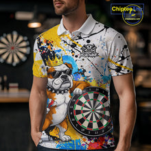 Load image into Gallery viewer, Funny Bulldog Colorful Darts Shirt For Men Custom Darts Jersey Team Polo &amp; 1/4 Zip, Darts Gifts TDM5838