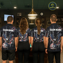 Load image into Gallery viewer, Grunge American Flag Eagle Patriotic Billiard Shirt For Women Custom 8 Ball Pool Team Jersey TDM5379