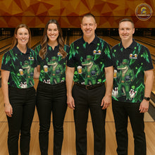 Load image into Gallery viewer, Custom Green St Patricks Alligator Bowling Shirt For Men, Lucky Bowling Team Jersey Polo &amp; 1/4 Zip TDM6266
