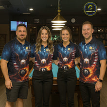 Load image into Gallery viewer, American Flag Eagle 8 Ball &amp; 9 Ball Flame Billiard Shirt For Men Custom Patriotic Billiard Jersey TDM5755