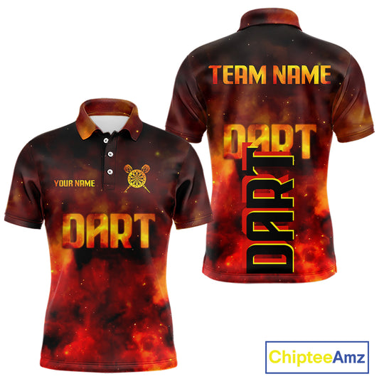 Persionalized Full Flames And Smokes Dart Shirts For Men, Dart Team Jerseys NYN0077