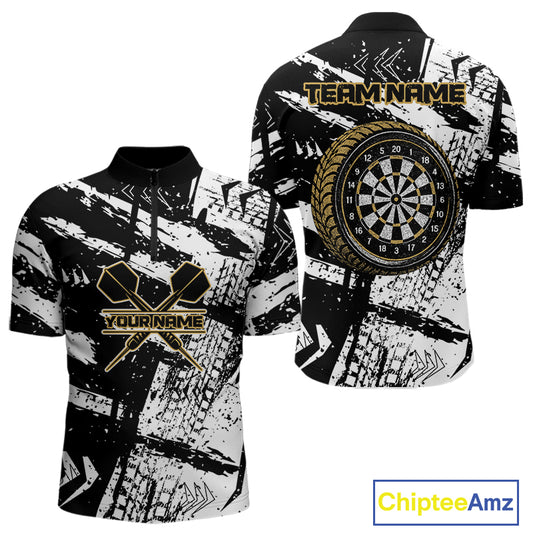Custom Black And Yellow Wheel Dartboards Dart Shirts For Men Outfits Grunge Dart Jerseys NYN0079