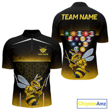 Load image into Gallery viewer, Yellow Hexagon Funny Bee 8 Ball Pool Billiard Jerseys For Men Custom Grunge Billiard Team Appeal NYN2989
