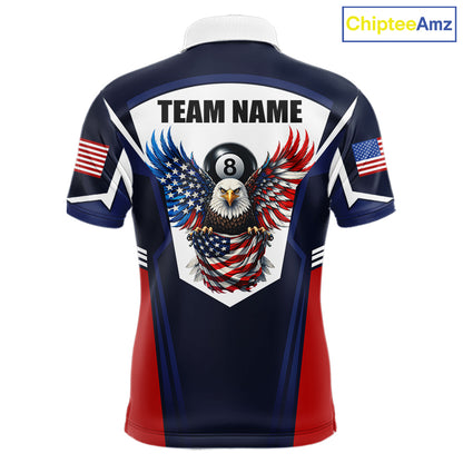 250 Years Freedom Eagle 8 Ball 9 Ball Pool Men Billiard Shirt Custom American Flag Billiard Apparel NYN2634