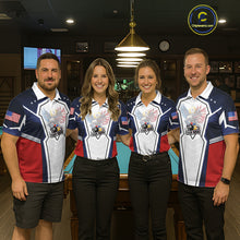 Load image into Gallery viewer, 250 Years Freedom Eagle 8 Ball 9 Ball Pool Men Billiard Shirt Custom American Flag Billiard Apparel NYN2634