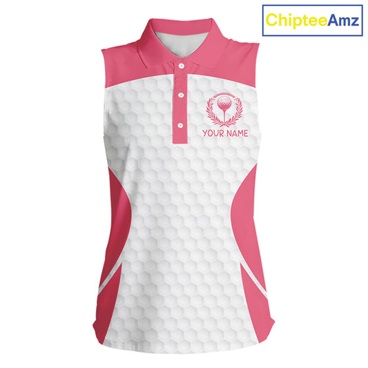 Womens Funny Golf Shirts Pub Flamingo Golf Clothing Custom Golf Team Sleeveless Polo, Golf Upf Shirts NYN2997
