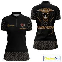 Load image into Gallery viewer, Dark Brown Cobra &amp; Dart Arrow Women's Darts Shirt - Custom Name For Darts Jersey NYN0443