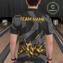 Load image into Gallery viewer, Male bowler wearing grey yellow bowling jersey during USBC tournament, premium athletic apparel representing confidence, leadership and focus.
