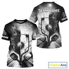 Load image into Gallery viewer, Custom Black White Pickleball Ball League Jerseys Grunge Pickleball Paddle Shirts For Men NYN2135