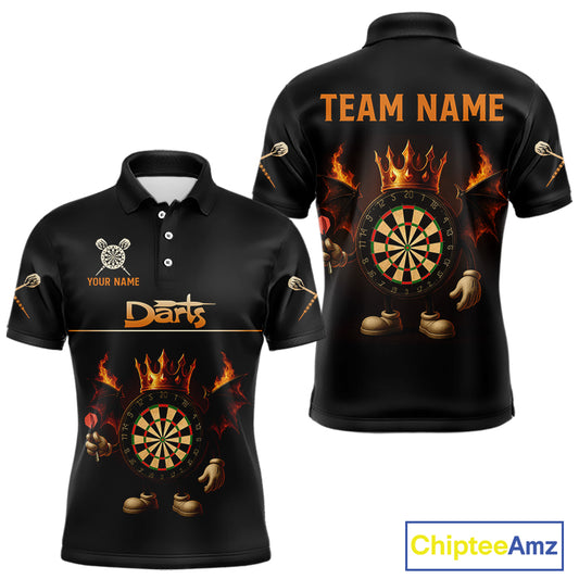 Fire Flame Wings Dartboard Custom Funny Dart Shirt For Men, Dart Team Jerseys NYN0094