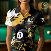 Load image into Gallery viewer, Lightning Yellow Billiard 8 Ball &amp; 9 Ball Pool Shirt For Women Custom Camo Billiard Team Jersey NYN3424