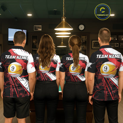 Lightning Red Billiard 8 Ball & 9 Ball Pool Shirt For Men Custom Camo Billiard Team Jersey NYN3425