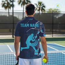 Load image into Gallery viewer, Custom Blue Torn Pickleball Paddle League Jerseys For Men Pickleball Team Shirts NYN2143