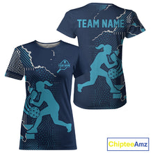 Load image into Gallery viewer, Custom Blue Torn Pickleball Paddle League Jerseys For Women Pickleball Team Shirts NYN2143