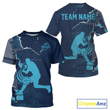 Load image into Gallery viewer, Custom Blue Torn Pickleball Paddle League Jerseys For Men Pickleball Team Shirts NYN2143
