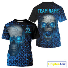 Load image into Gallery viewer, Custom Blue Dripping Skull Pickleball Ball League Jerseys Men Pickleball Paddle Shirts NYN2144