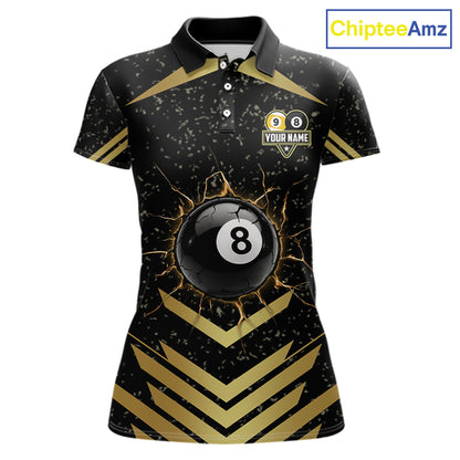 Orange Grunge Grim Reaper Billiard Ball Pool Custom Women Billiard Shirts, Billiard Team Jerseys NYN3020