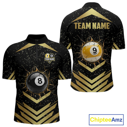 Orange Grunge Grim Reaper Billiard Ball Pool Custom Men Billiard Shirts, Billiard Team Jerseys NYN3020