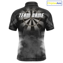 Load image into Gallery viewer, Black Smokes Men's Darts Polo Shirt Mockup, Personalized Dart Tournament Jersey, Professional Dart League Team Uniform
