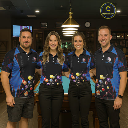 Custom US Flag 8 Ball Pool Team Shirt Personalized Men Billiard Polo & 1/4-Zip Attire Gifts NYN2417