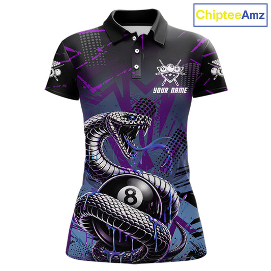 Dripping Cobra 8 Ball Pool Team Shirt Personalized Women Billiard Polo & 1/4-Zip Attire Gifts NYN2418