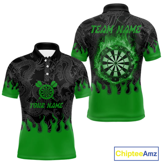 Flame Dartboard Dragon Custom Green Dart Shirt For Men, Dart Team Jerseys NYN0235
