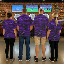 Load image into Gallery viewer, Custom Purple Grunge Wolf Torn Dartboard Women Darts Polo Shirt Wolf Dart League Jerseys NYN2167