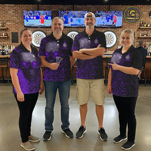 Load image into Gallery viewer, Custom Purple Dripping Skull Darts Polo Shirt For Women Fire Flame Skull Dart League Jerseys NYN2174
