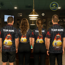 Load image into Gallery viewer, Fire Skull 9 Ball Pool Billiard Team Shirt For Women Custom Red Flames Billiard Ball &amp; Cue Gifts NYN2437