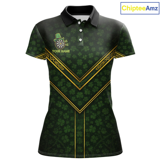 Funny Smoking Dartboard St Patrick's Day Darts Polo Shirt For Women Custom Dart League Shirt NYN2656