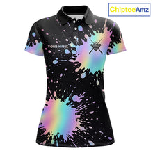 Load image into Gallery viewer, Holographic Rainbow Pool Billiard Shirts For Women Custom Flame 8 Ball Pool Billiard Team Jerseys NYN3016