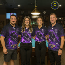 Load image into Gallery viewer, Grim Reaper Plays Billiard Pool Women Billiard Shirts Custom Flame Skull 8 Ball Billiard Team Attire NYN3017