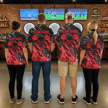 Load image into Gallery viewer, Custom Streaks Red And Grey Skull Women Darts Polo Team Shirt Skull Dart League Jerseys NYN2179