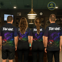 Load image into Gallery viewer, Horror Wolfs Colorful Flames Smoke Pool 8 Ball Men Billiard Shirt Custom Ball Billiard Team Attire NYN2664