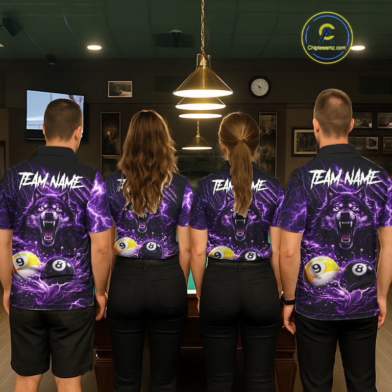 Custom Purple Horrors Wolf Smokes Pool 8 Ball & 9 Ball Women's Billiard Team Shirt Billiard Attire NYN2669