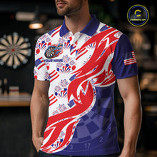 Load image into Gallery viewer, Custom America Flag Dart Polo &amp; Quarter-Zip Shirt For Men Patriotic USA Dart Jerseys NYN2824